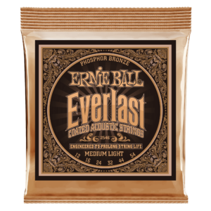 Everlast Medium Light Coated Phosphor Bronze Acoustic Guitar Strings - 12-54 Gauge
