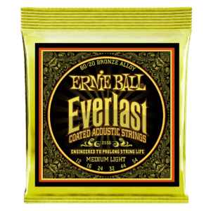 Everlast Medium Light Coated 80/20 Bronze Acoustic Guitar Strings - 12-54 Gauge