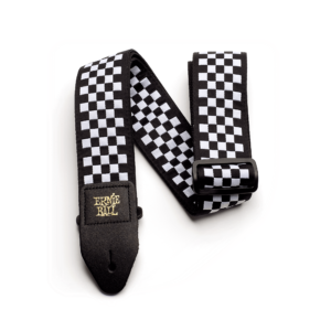 Ernie Ball Black and White Checkered Jacquard Guitar Strap