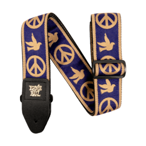 Ernie Ball Navy Blue and Beige Peace Love Dove Jacquard Strap