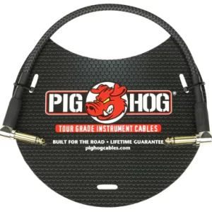 Pig Hog  "Black Woven" 1ft Right Angled Patch Cables