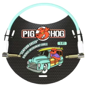 Pig Hog  "Seafoam Green" 1ft Right Angled Patch Cables