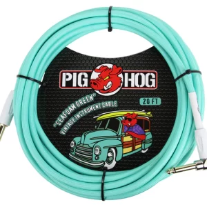 Pig Hog "Seafoam Green" Instrument Cable, 20ft. Right Angle