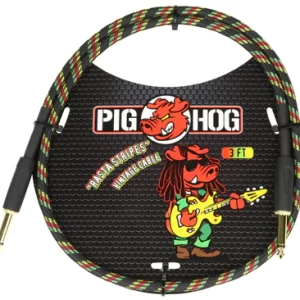 Pig Hog  "Rasta Stripe" 3ft  Patch Cables