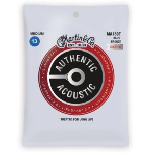 Martin MA150T Authentic Acoustic Lifespan 80/20 Bronze Medium Guitar Strings