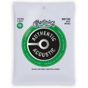 Martin MA170S Authentic Acoustic Marquis Silked 80/20 Bronze Extra Light Guitar Strings