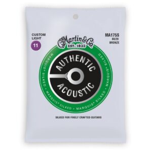 Martin MA175S Authentic Acoustic Marquis Silked 80/20 Bronze Custom Light Guitar Strings