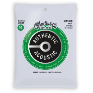 Martin MA180S Authentic Acoustic Marquis Silked 80/20 Bronze Extra Light Guitar Strings