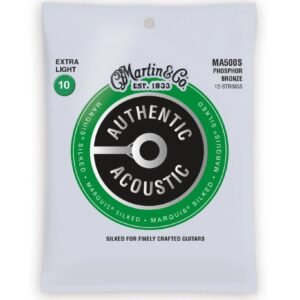 Martin MA500S Authentic Acoustic 92/8 Phosphor Bronze Extra Light (12  String) Guitar Strings