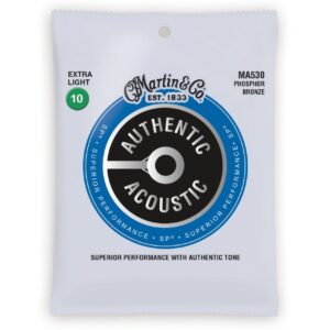 Martin MA530 Authentic Acoustic SP 92/8 Phosphor Bronze Extra Light Guitar Strings