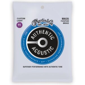 Martin MA535 Authentic Acoustic SP 92/8 Phosphor Bronze Custom Light Guitar Strings