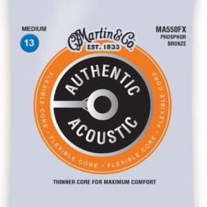 Martin MA550FX Authentic Acoustic Flexible Core Phosphor Bronze Medium Guitar Strings